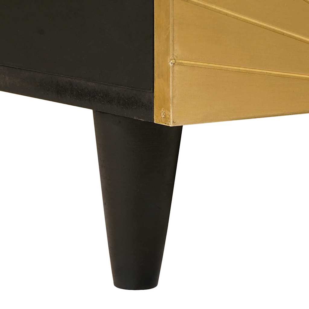 Mesa de centro com gaveta Preto e Ouro 80 x 54 x 40 cm