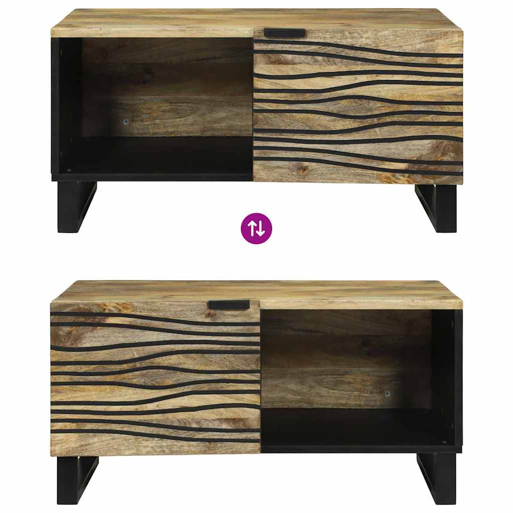 Mesa de centro Marrom e Preto 80 x 50 x 40 cm