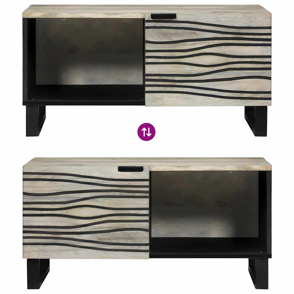 Mesa de centro Bege e Preto 80 x 50 x 40 cm