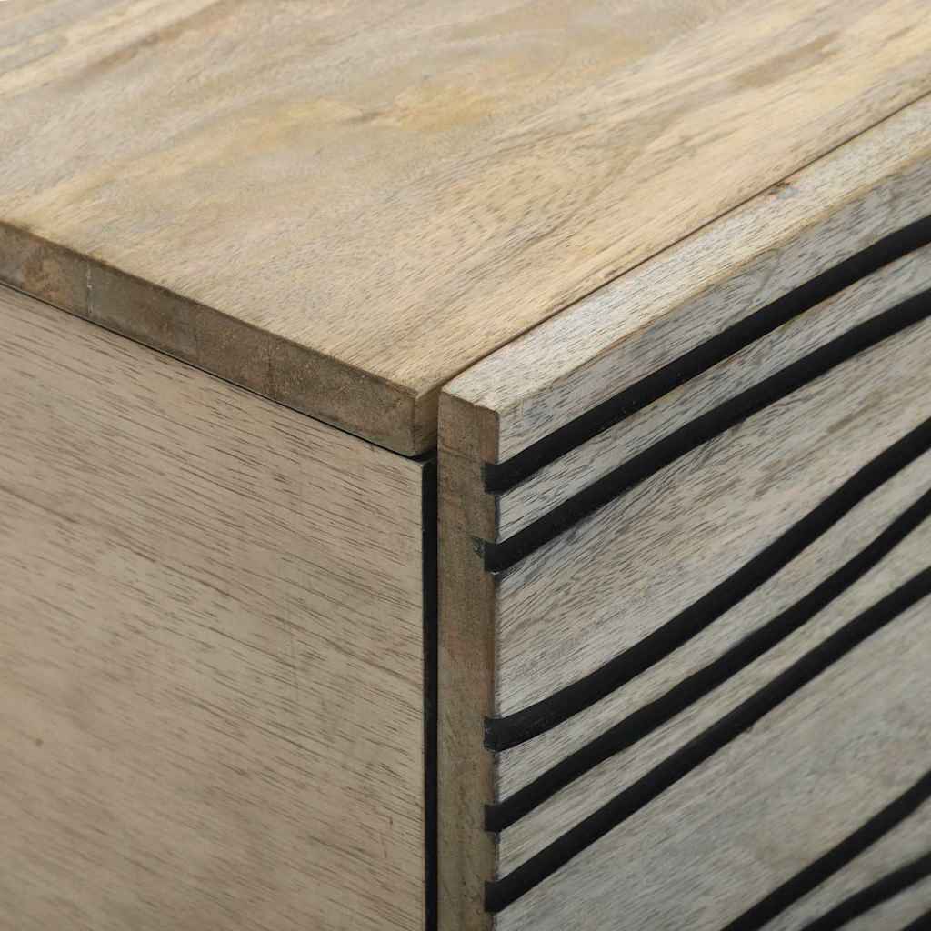 Mesa de centro Bege e Preto 80 x 50 x 40 cm