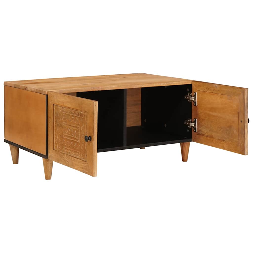 Mesa de centro com armazenamento Castanho-claro 80 x 50 x 40 cm