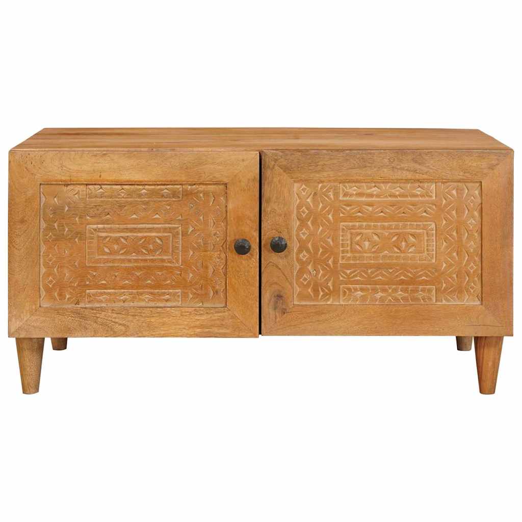 Mesa de centro com armazenamento Castanho-claro 80 x 50 x 40 cm