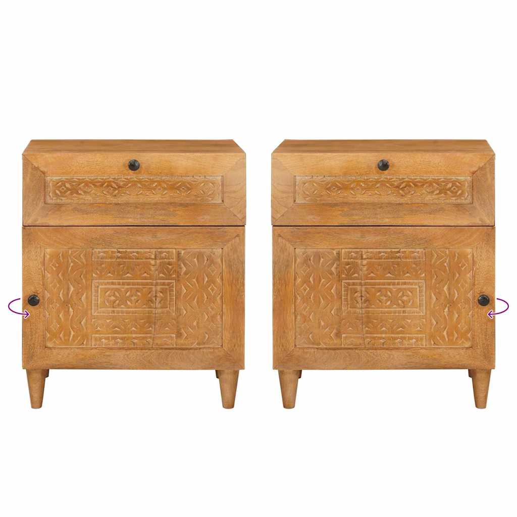 Mesa-de-cabeceira com gaveta Castanho-claro 50 x 33 x 60 cm