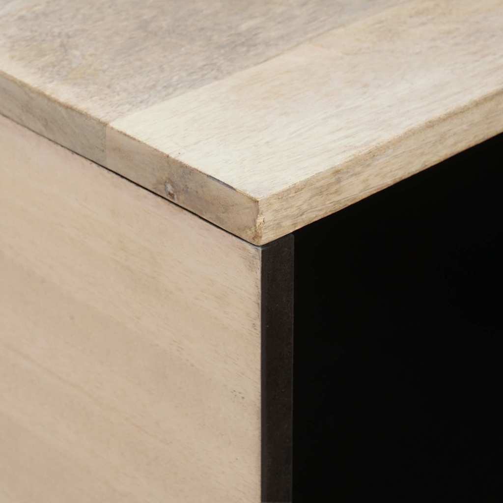 Mesa de centro Bege 80 x 50 x 40 cm Madeira de mangueira maciça