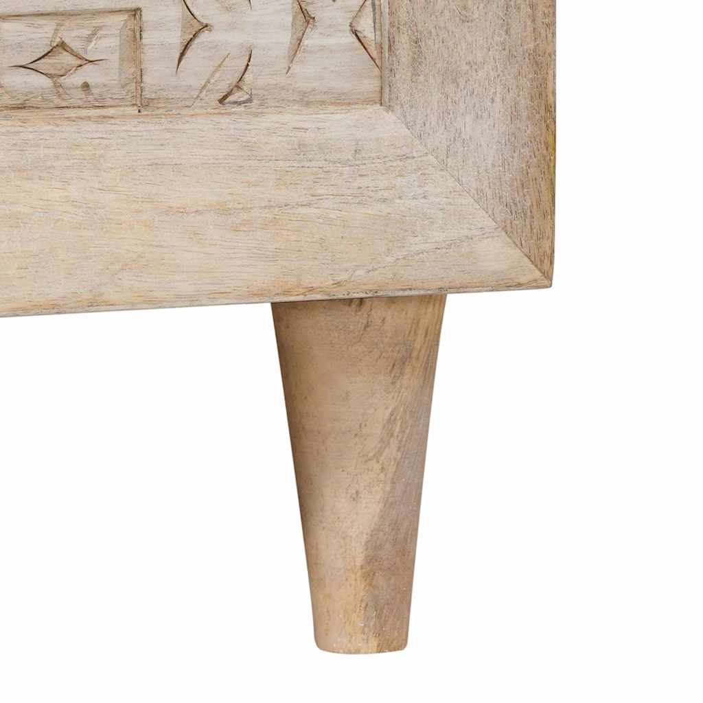 Mesa de centro Bege 80 x 50 x 40 cm Madeira de mangueira maciça