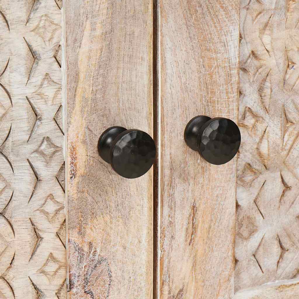 Mesa de centro Bege 80 x 50 x 40 cm Madeira de mangueira maciça