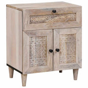 Mesa-de-cabeceira com gaveta com porta Bege 50 x 33 x 60 cm