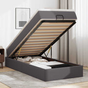 moldura de cama síriaXL otomana com colchão cinza 90x200cm couro falso