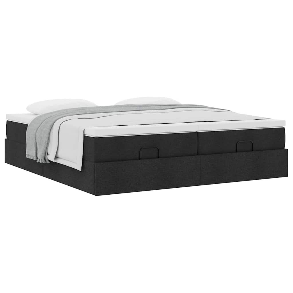 63 / 5,000 Estrutura de cama otomana com colchões tecido preto