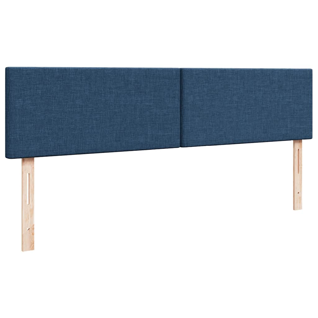 Estrutura de cama otomana com colchão 200x200 cm tecido azul