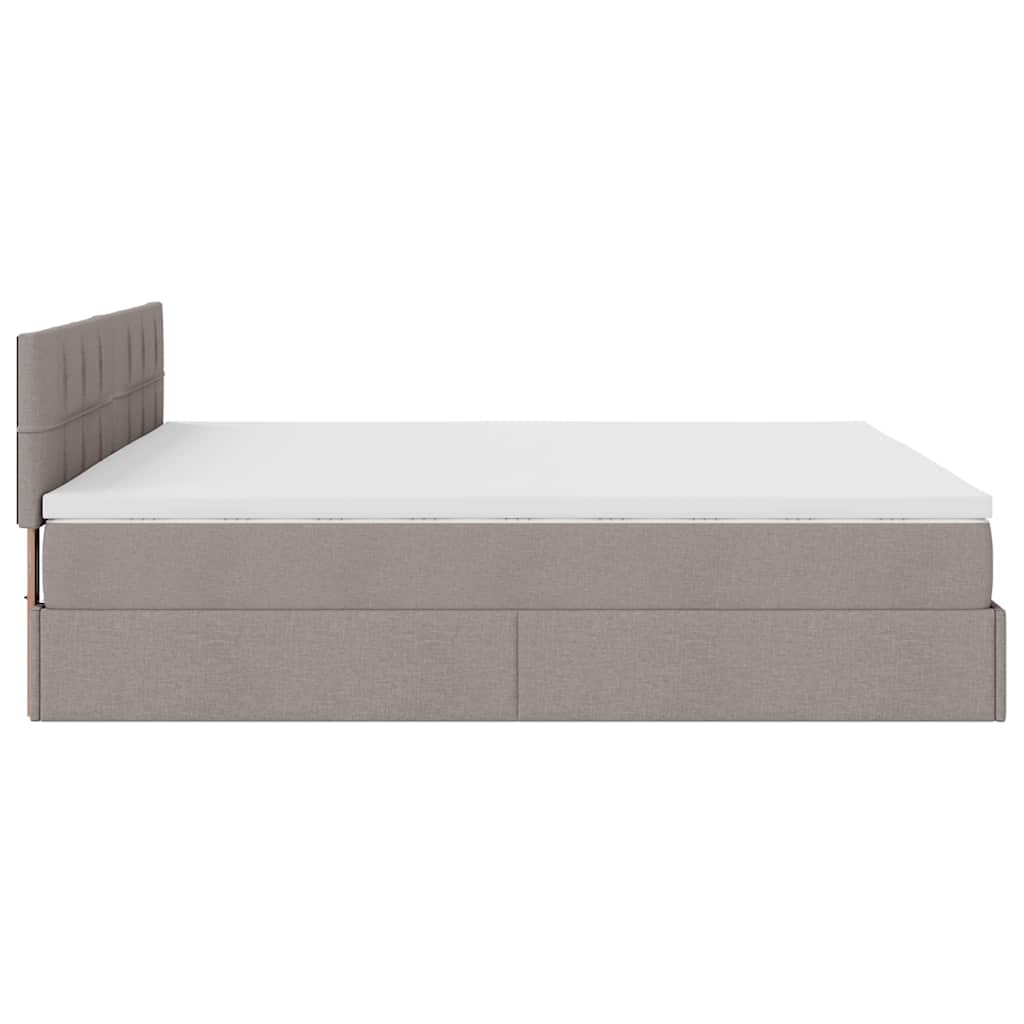 Estrutura de cama otomana com colchão cinza 200x200 cm tecido