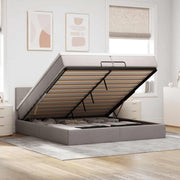 Estrutura de cama otomana com colchão cinza 200x200 cm tecido