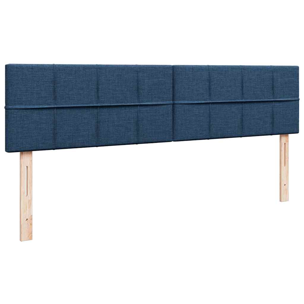 Estrutura de cama otomana com colchão 200x200 cm tecido azul