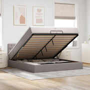 Estrutura de cama otomana com colchão cinza 200x200 cm tecido