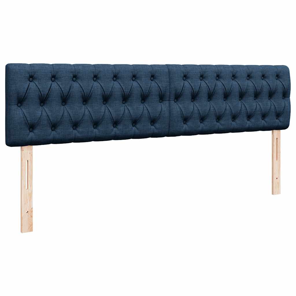 Estrutura de cama otomana com colchão 200x200 cm tecido azul