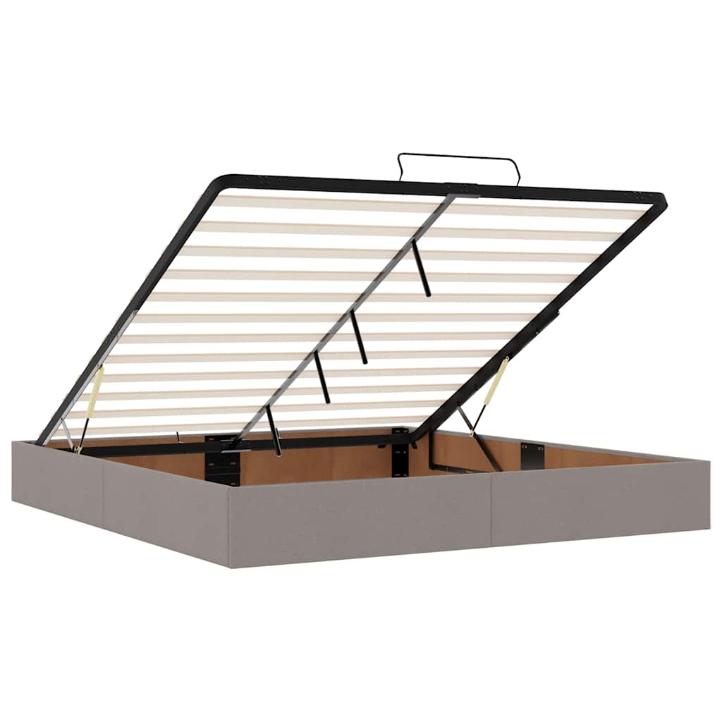 Estrutura de cama otomana com colchão cinza 200x200 cm tecido
