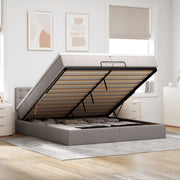 Estrutura de cama otomana com colchão cinza 200x200 cm tecido