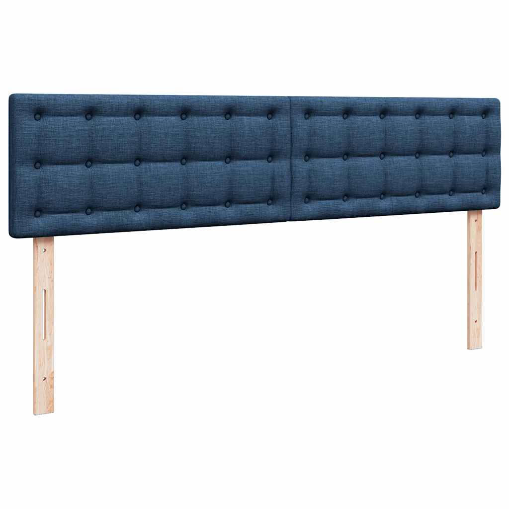 Estrutura de cama otomana com colchão 200x200 cm tecido azul