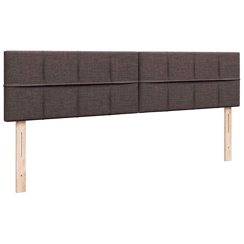Estrutura de cama otomana com colchões tecido castanho escuro