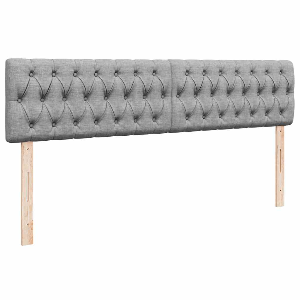 Estrutura de cama otomana com colchões tecido cinzento claro