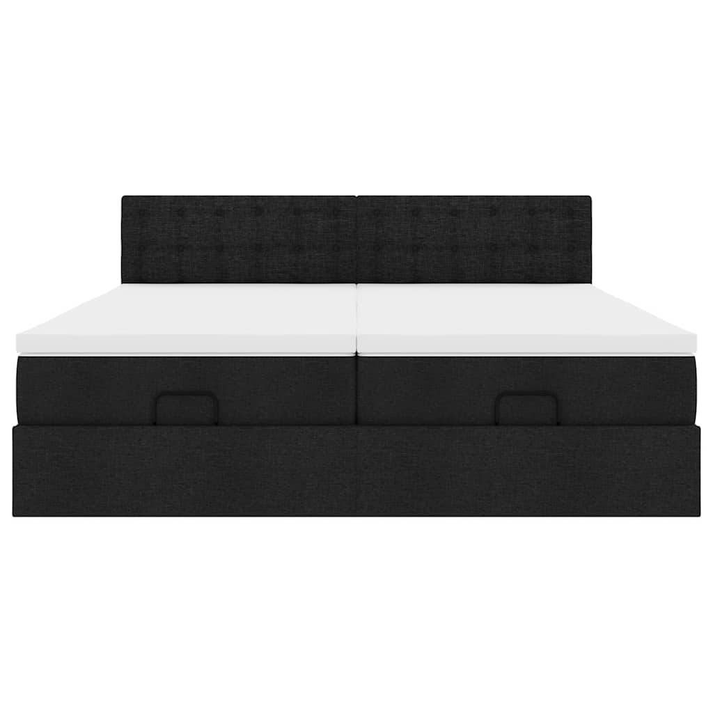 63 / 5,000 Estrutura de cama otomana com colchões tecido preto