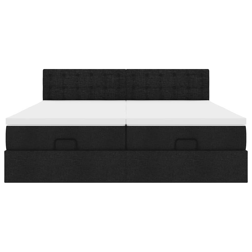 63 / 5,000 Estrutura de cama otomana com colchões tecido preto