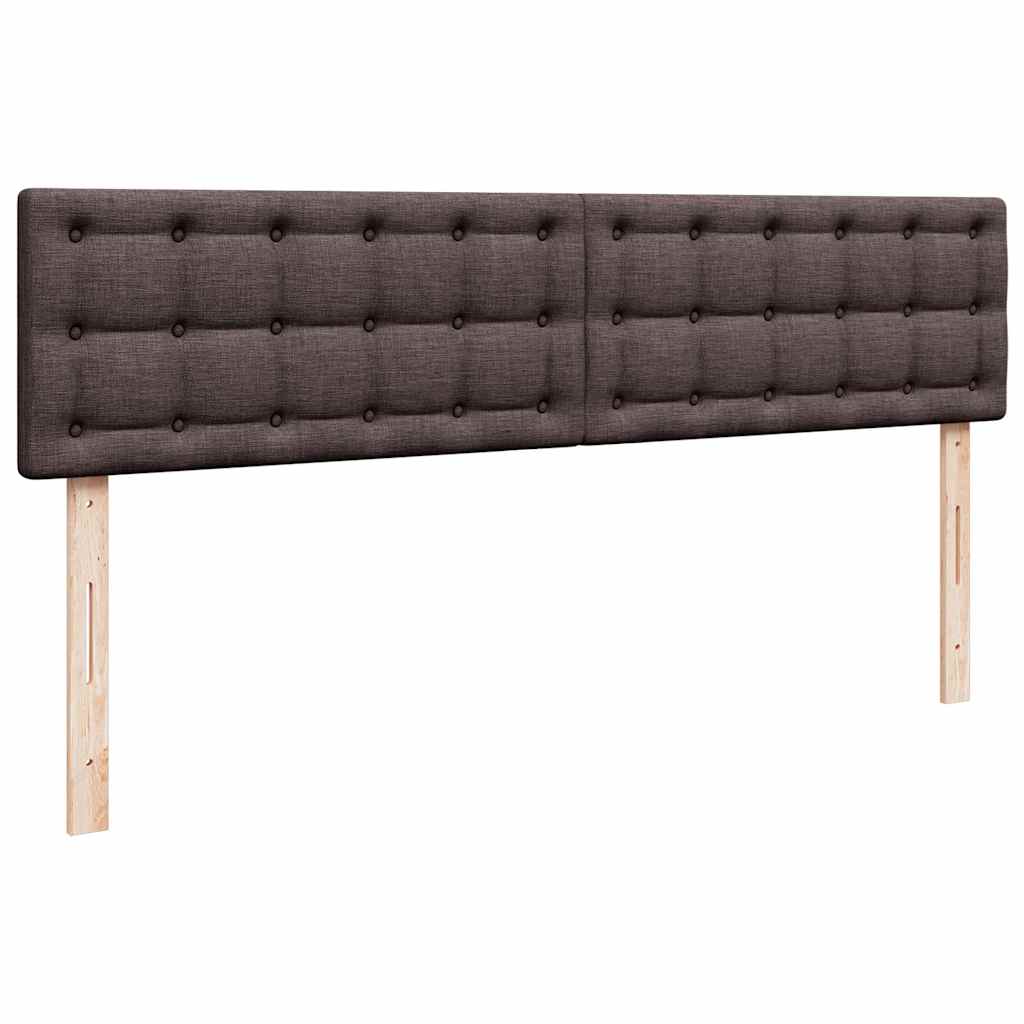 Estrutura de cama otomana com colchões tecido castanho escuro