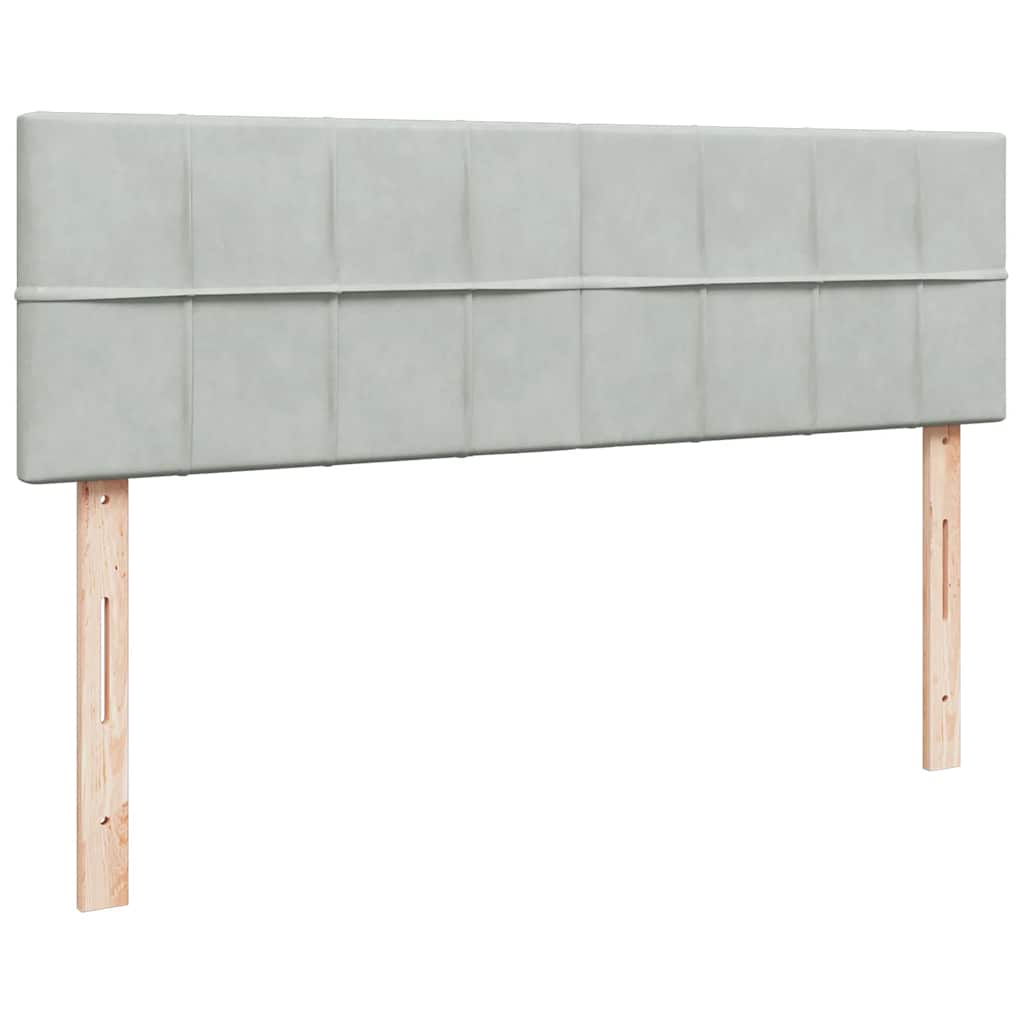 Estrutura cama otomana colchões 160x200cm veludo cinzento claro