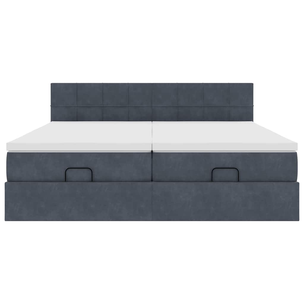 Estrutura cama otomana colchões 160x200 cm cinzento escuro