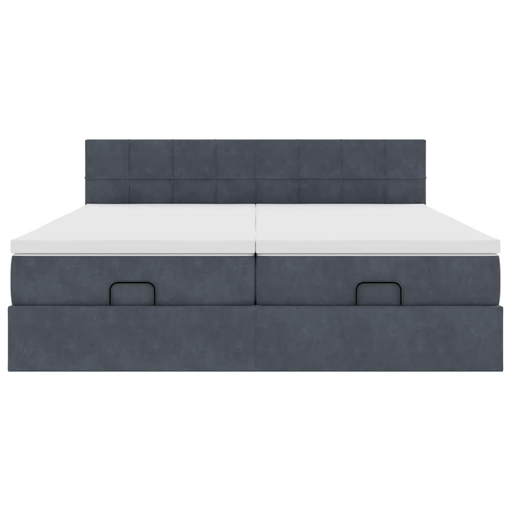Estrutura cama otomana colchões 180x200 cm cinzento escuro