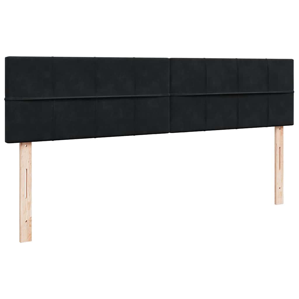 Estrutura de cama otomana com colchões 200x200cm veludo preto