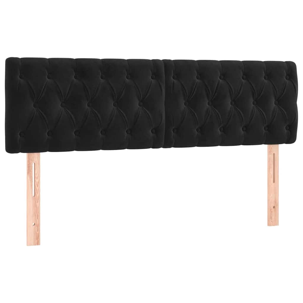 Estrutura de cama otomana com colchões 160x200 cm veludo preto