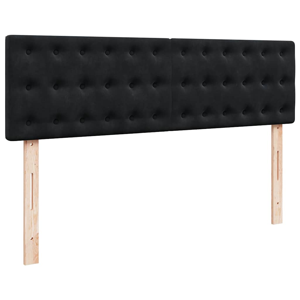 Estrutura de cama otomana com colchões 160x200 cm veludo preto