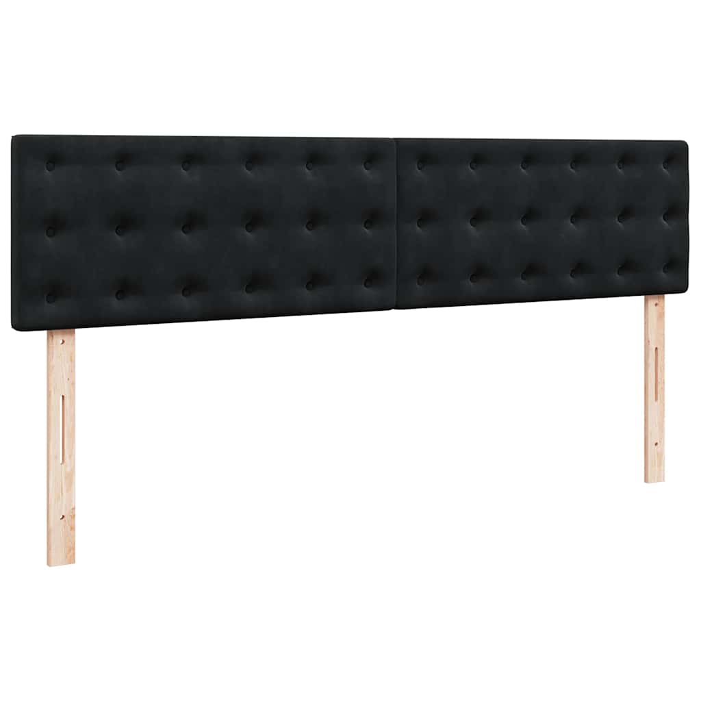 Estrutura de cama otomana com colchões 200x200cm veludo preto