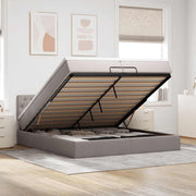 Estrutura cama otomana com colchões tecido cinzento 200x200cm