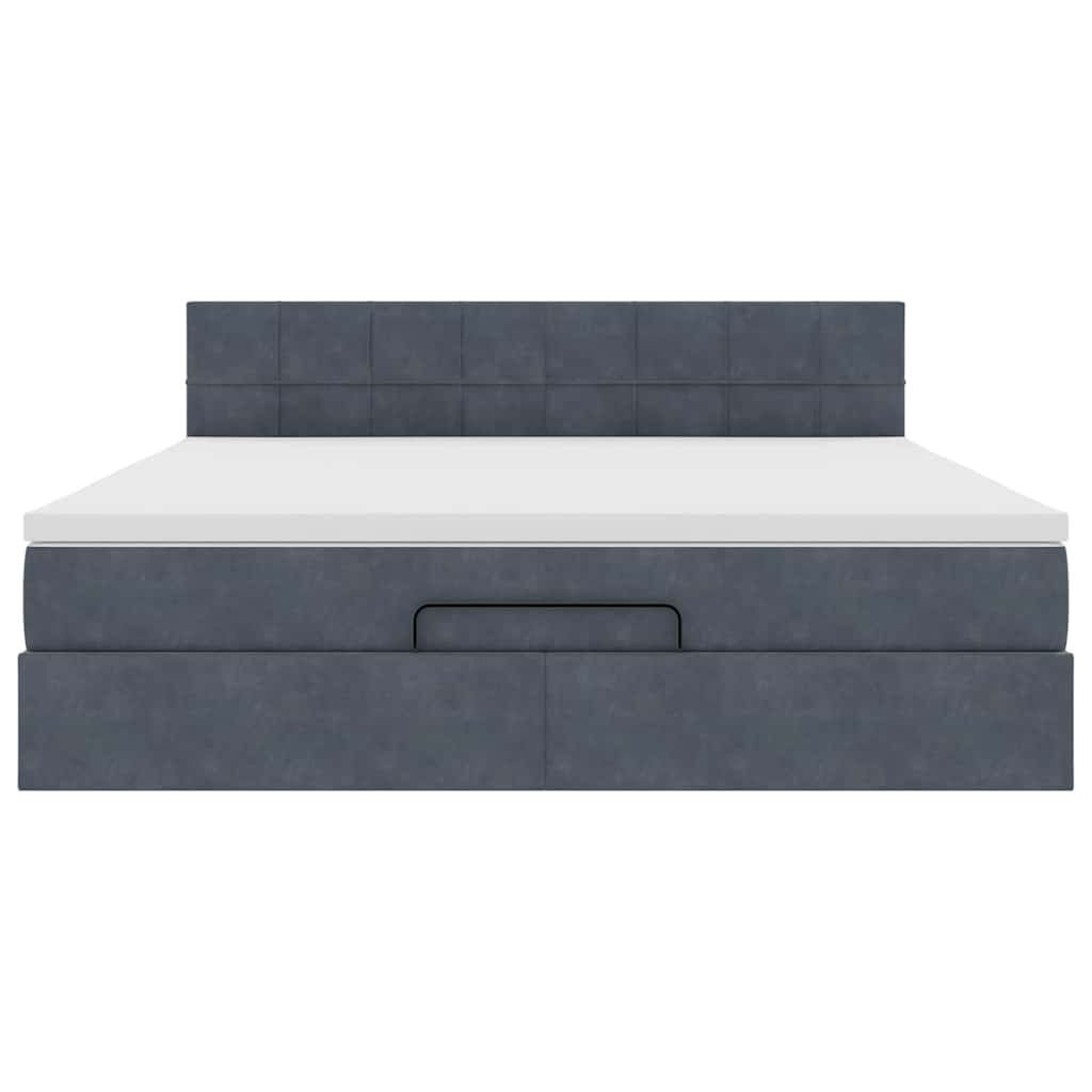 Estrutura de cama otomana com colchão 180x200cm cinzento escuro