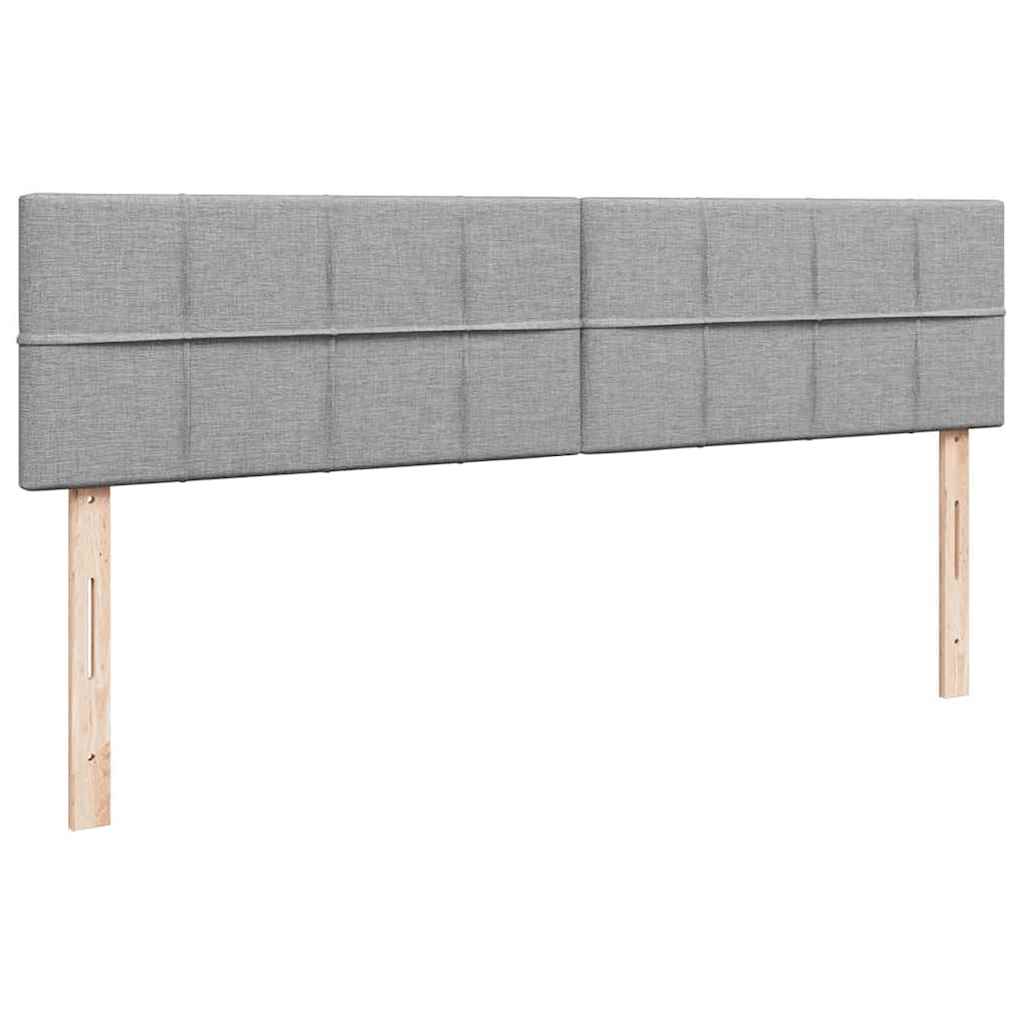 Estrutura de cama otomana com colchões tecido cinzento claro