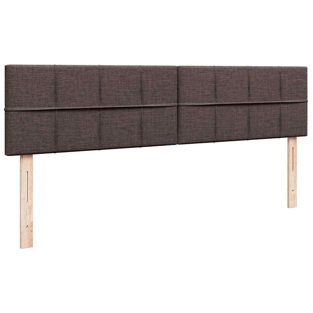 Estrutura de cama otomana com colchões tecido castanho escuro