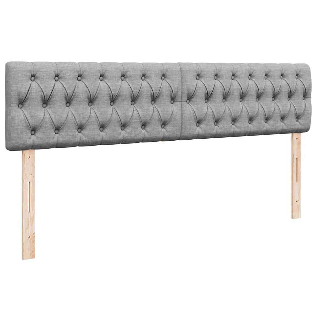 Estrutura de cama otomana com colchões tecido cinzento claro