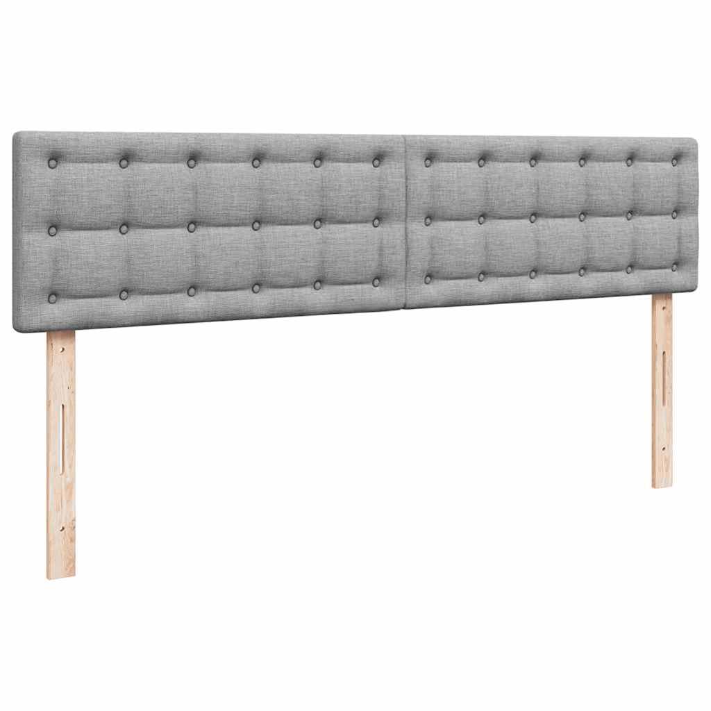 Estrutura de cama otomana com colchões tecido cinzento claro