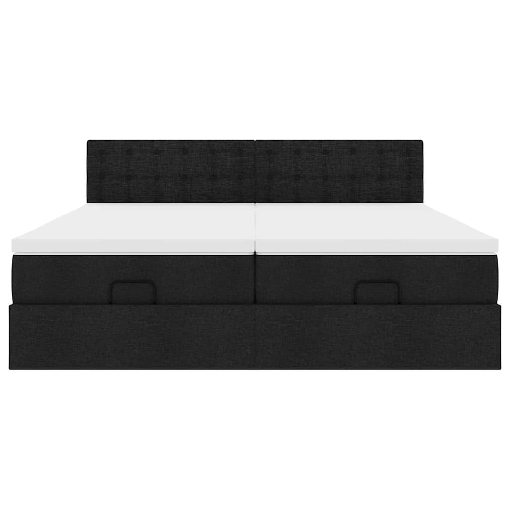 63 / 5,000 Estrutura de cama otomana com colchões tecido preto