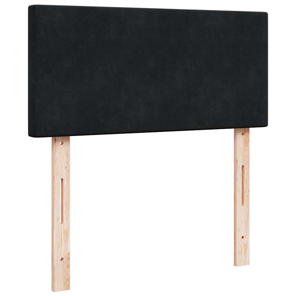 Estrutura de cama otomana com colchões 180x200cm veludo preto