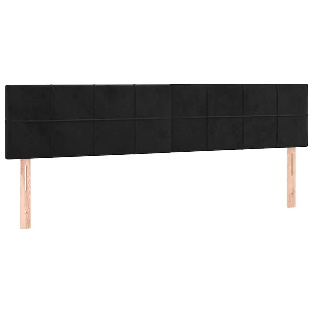 Estrutura de cama otomana com colchões 200x200cm veludo preto