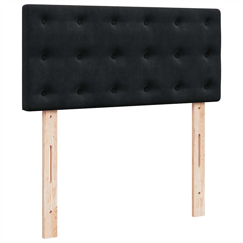 Estrutura de cama otomana com colchões 180x200cm veludo preto