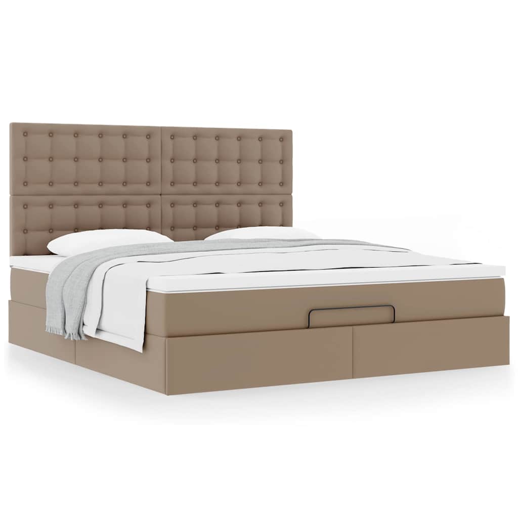 Estrutura de cama otomana com colchão cappucino 160x200 cm