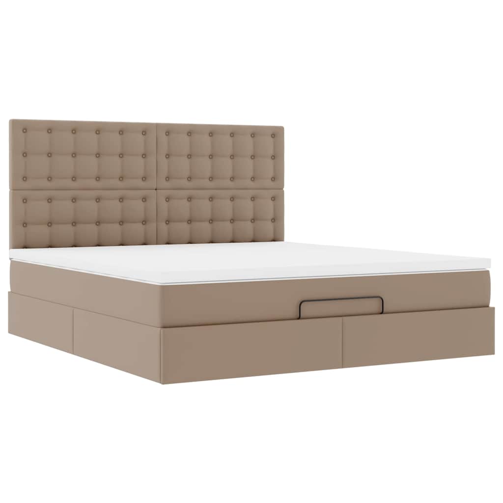 Estrutura de cama otomana com colchão cappucino 160x200 cm