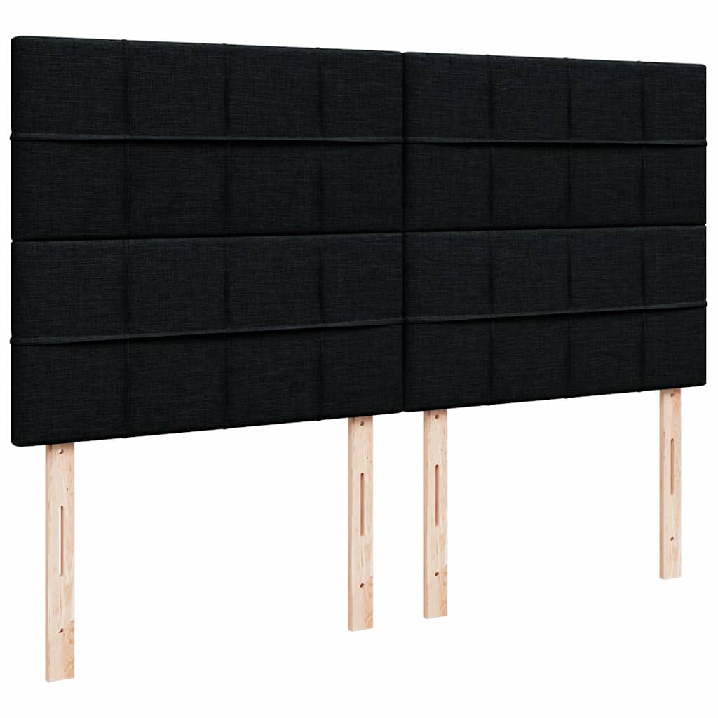 Estrutura de cama otomana com colchão 180x200 cm tecido preto