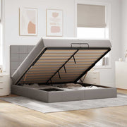 Estrutura cama otomana com colchões tecido cinzento 200x200cm