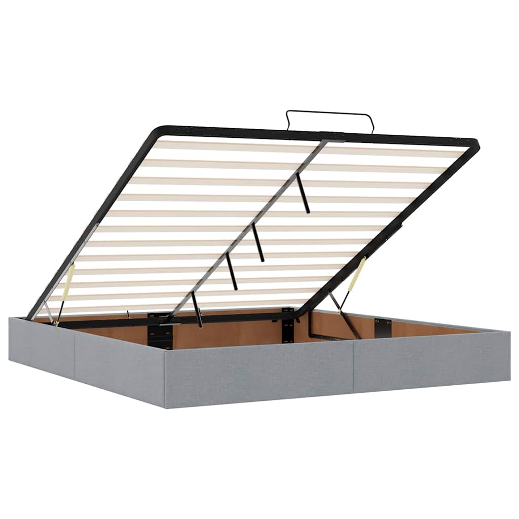 Estrutura de cama otomana com colchão 180x200 cm cinzento claro