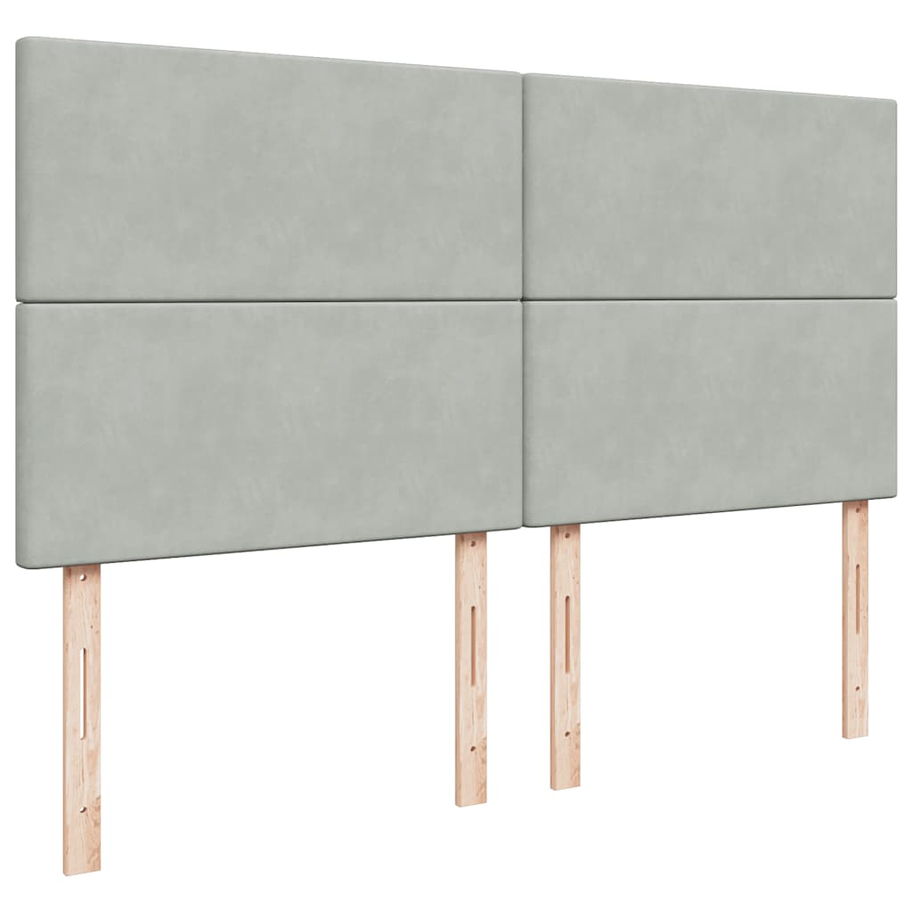 Estrutura cama otomana colchões 200x200cm veludo cinzento claro
